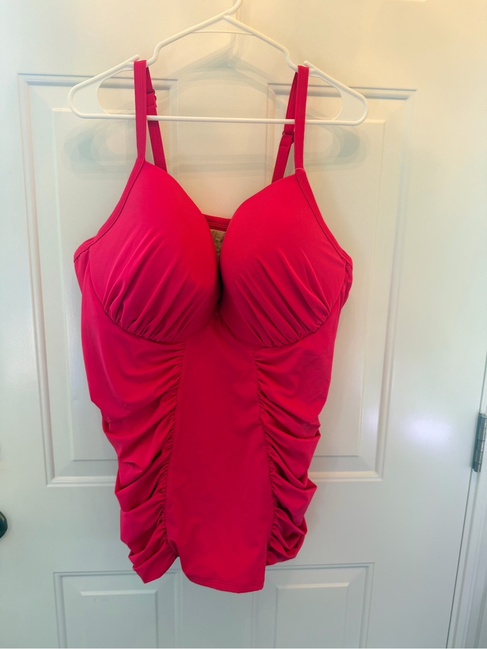 Cacique - Hot Pink Ruched Swim Top